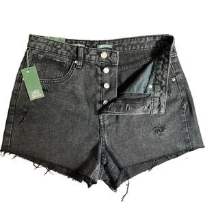 Wild fable super high rise cut off jean shorts black wash size 8